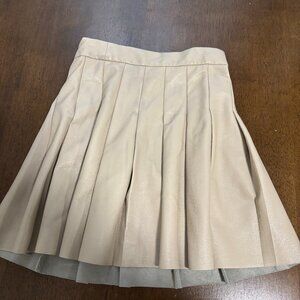 Aritzia Sunday Best Pleated Beige Mini Skirt- Size 0
